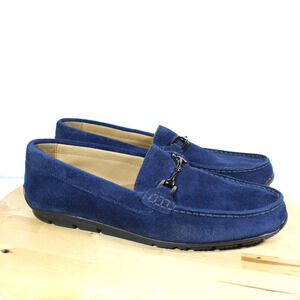 Footjoy FJ Golf Loafer Mens Size 9.5 Suede Horsebit Moccasin Driver Blue Casual